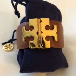 Tory Burch T-hinge leather bracelet